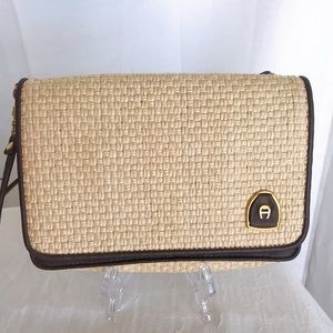 NWOT Etienne Aigner straw shoulder bag